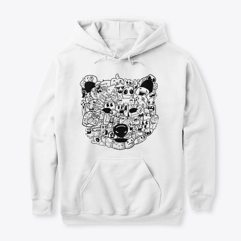 Bear with me: Bear doodle design white