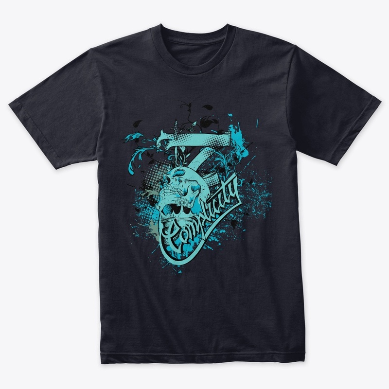 Blue skull with blue blood