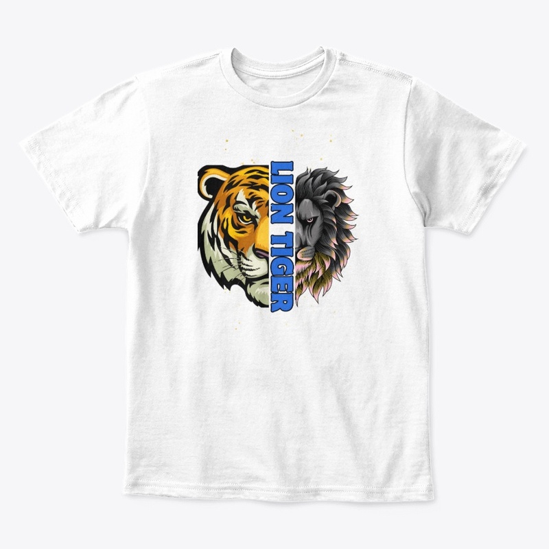 Lion Tiger Colorful White T-shirt Design