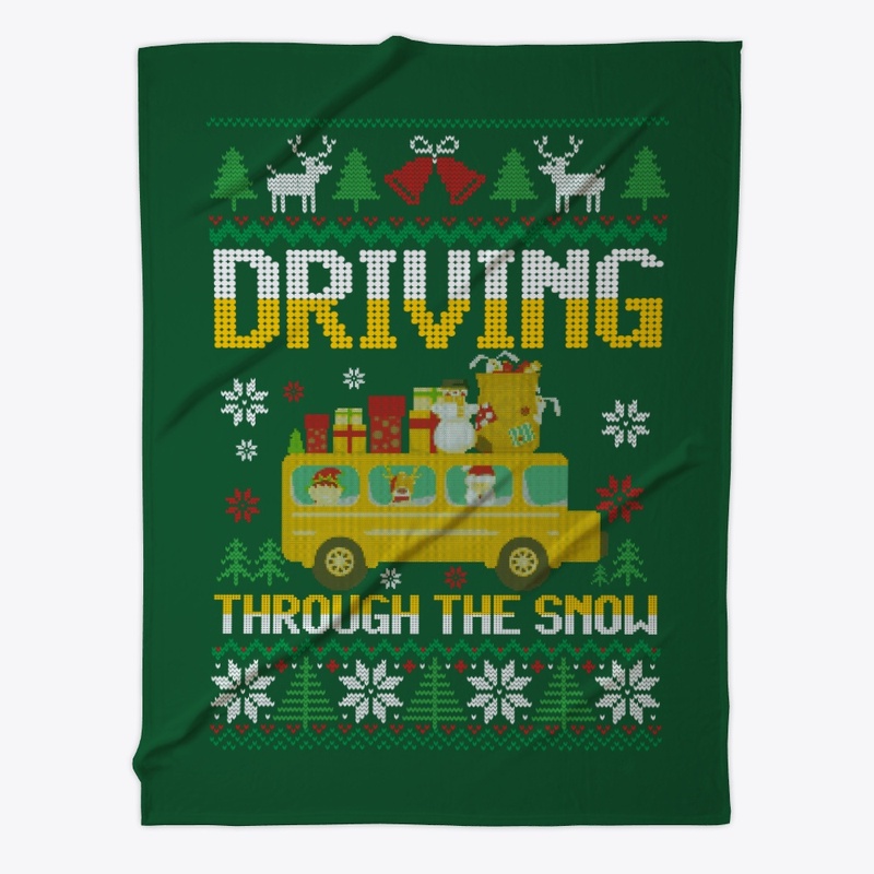 Bus Driver Driving Through The Snow