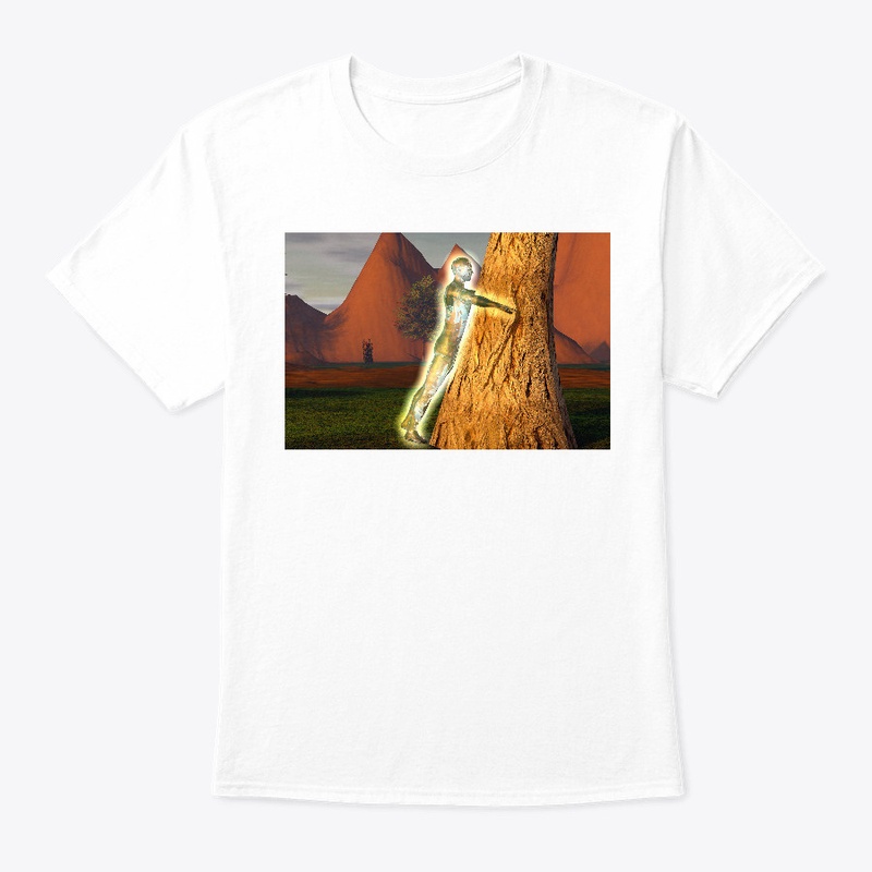 Man hugging tree