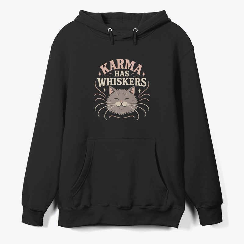 Karma Has Whiskers Retro Cat Tee Gift