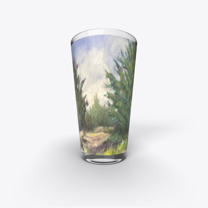 Pine Trees Field Painting
