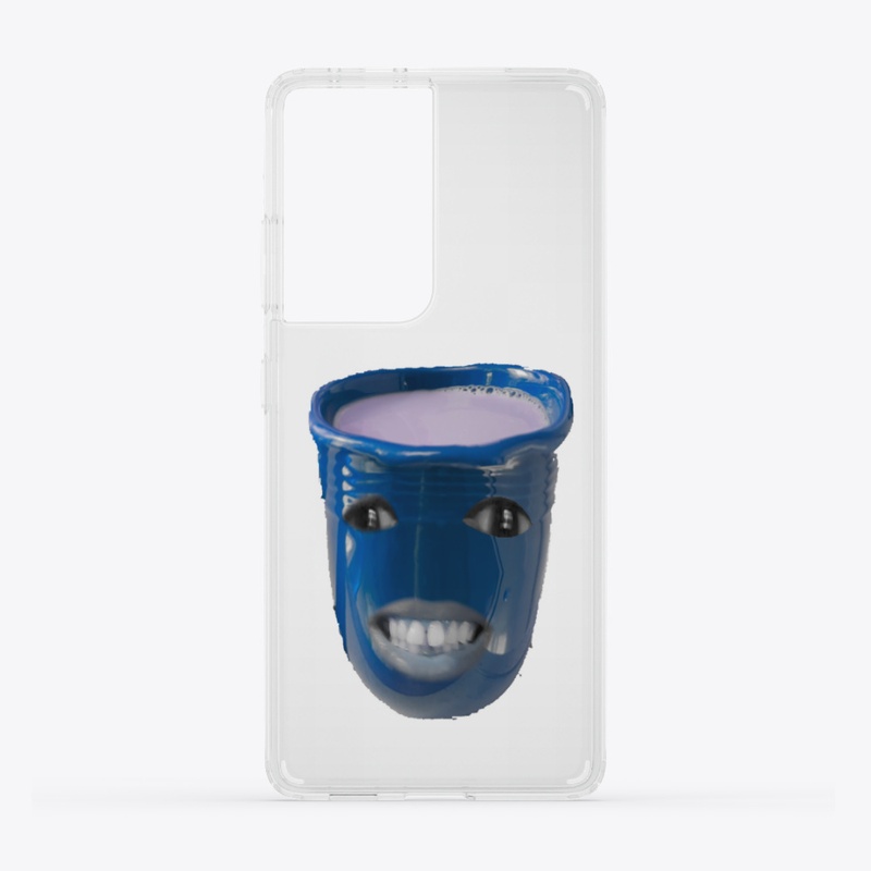 Blue Cup Of Coffee With A Smile 