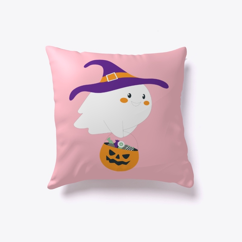Halloween cute ghost |witch hat |pumpkin
