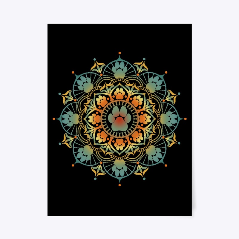 Dogmaste - Dog Pawprint Mandala