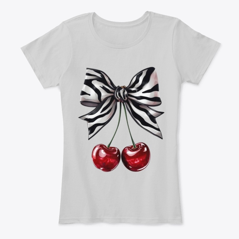Zebra Bow & Cherries