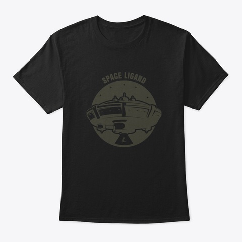 Space Ligands, Ufo Kidnaps Black T-Shirt Front