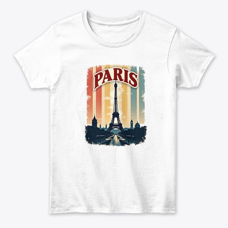 Retro Paris Eiffel Tower 