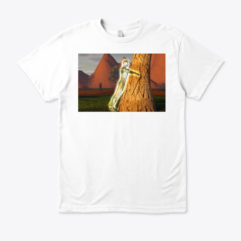 Man hugging tree