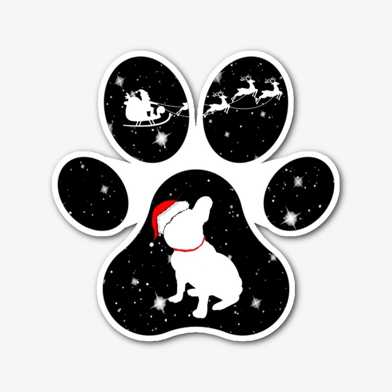 Christmas French Bulldog In Paw Print