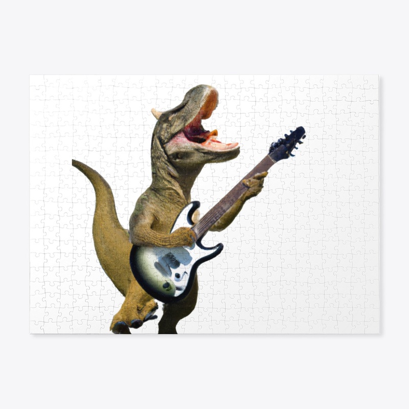 Dinosaur Jamming on Guitar