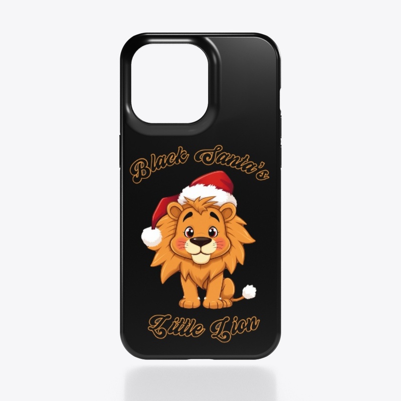 Black Santa's little lion iPhone case