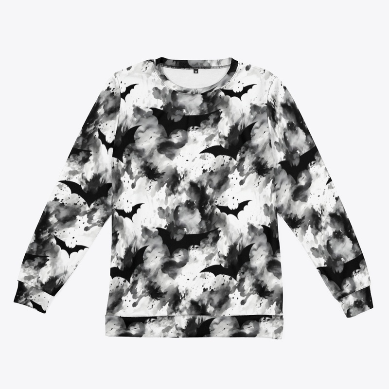 Nocturnal Revenge Abstract Bats On White