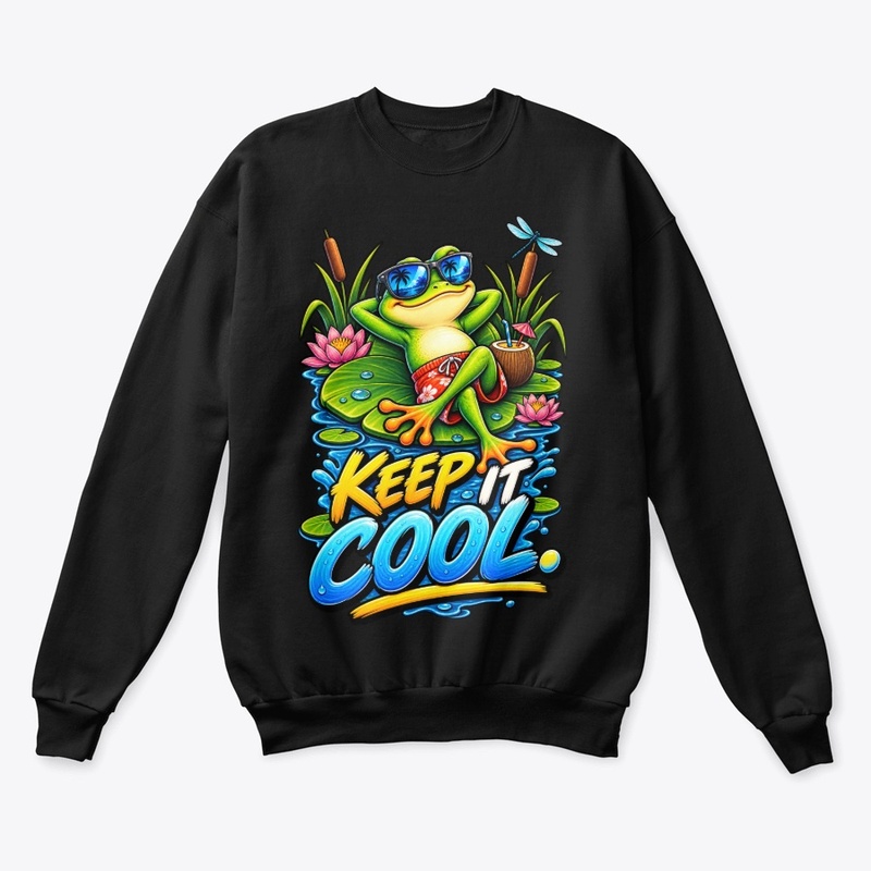 Keep It Cool Funny Frog T-Shirt Design 