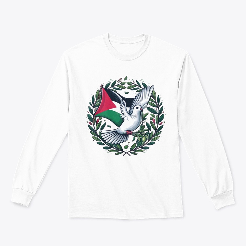 Pigeon Hold olive branch Palestine Flag