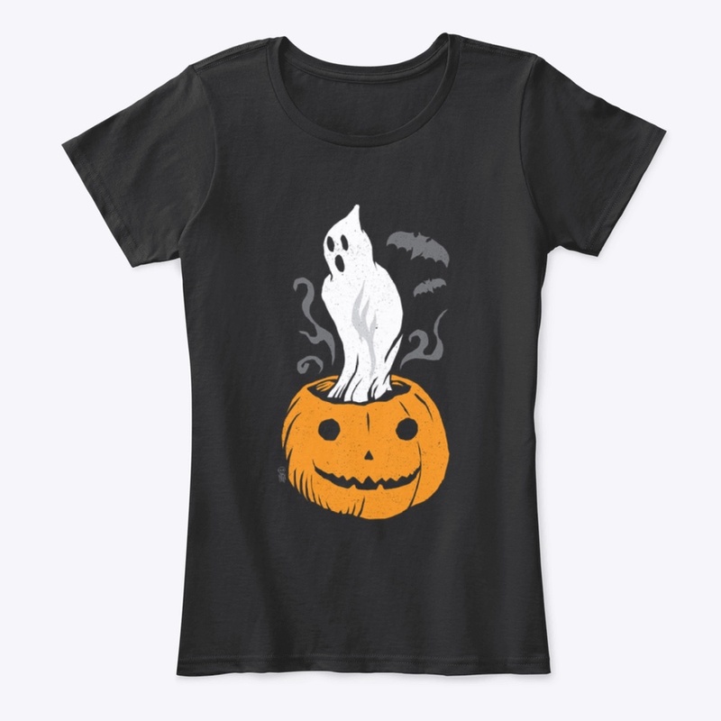 Vintage Pumpkin and Ghost  Halloween 