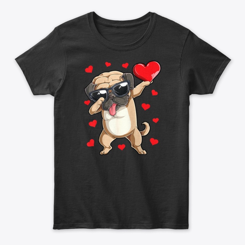 Dabbing Pug Valentines Day