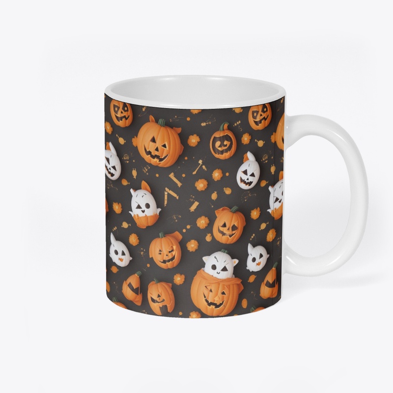 Halloween Orange and White Pumpkin 
