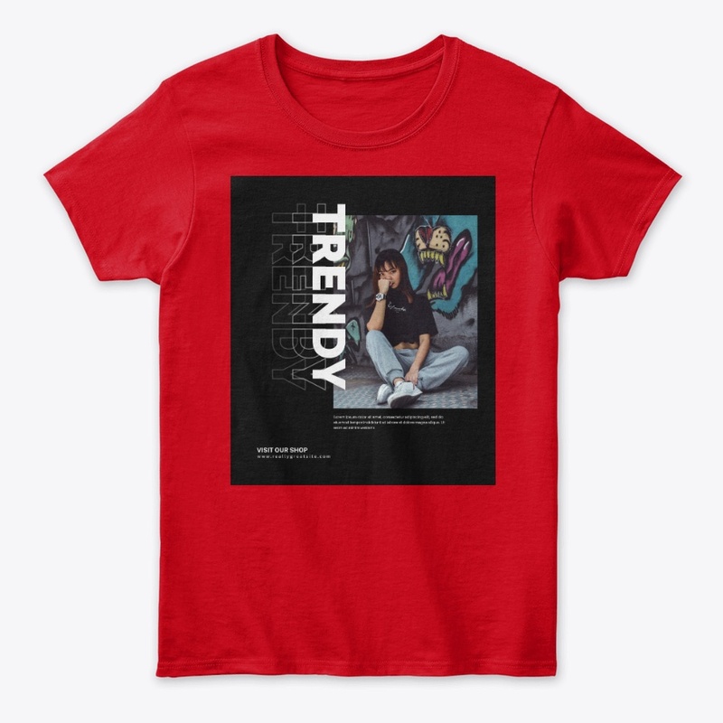 Trendy Red Graphic Tee - Street Style