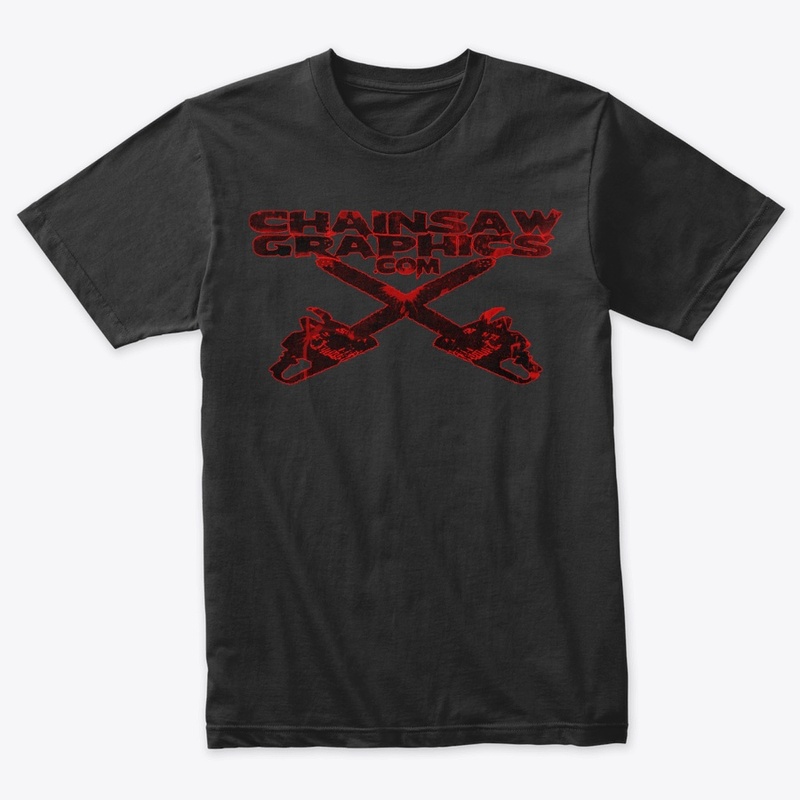 Splattered Red Chainsaw Graphics Shirt
