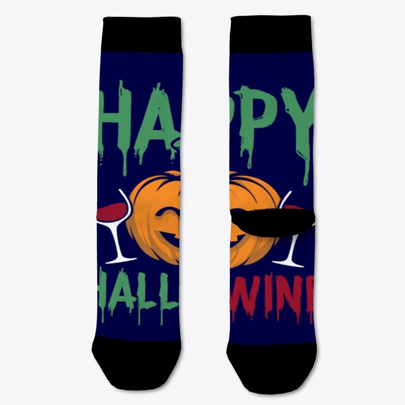 Happy Hallowine Halloween mask and shirt