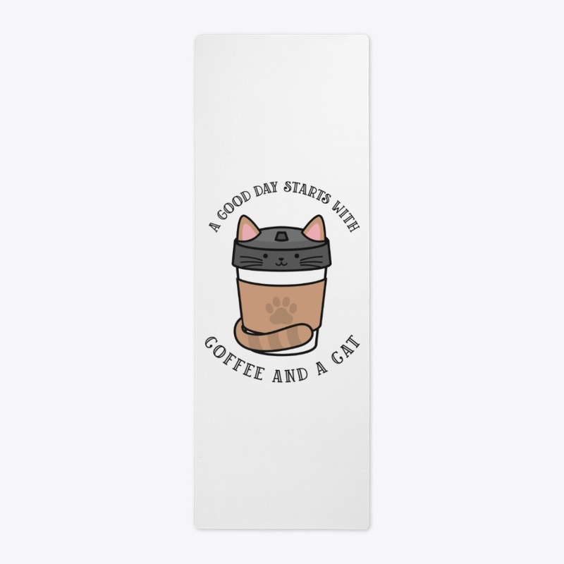A good day starts with coffee and a cat