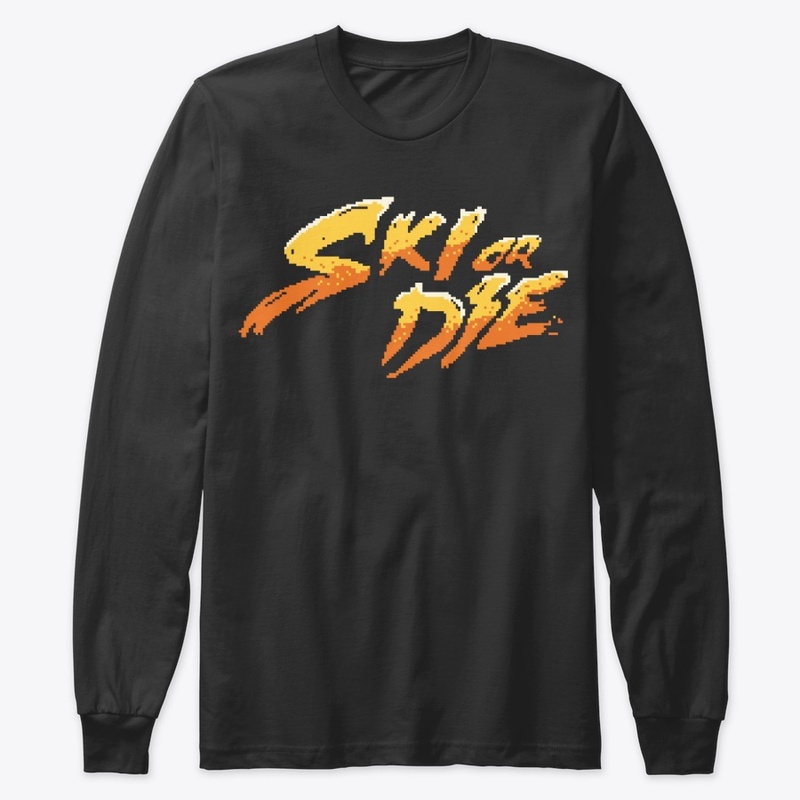 Sun Fire Ski or die Pixel art Logo
