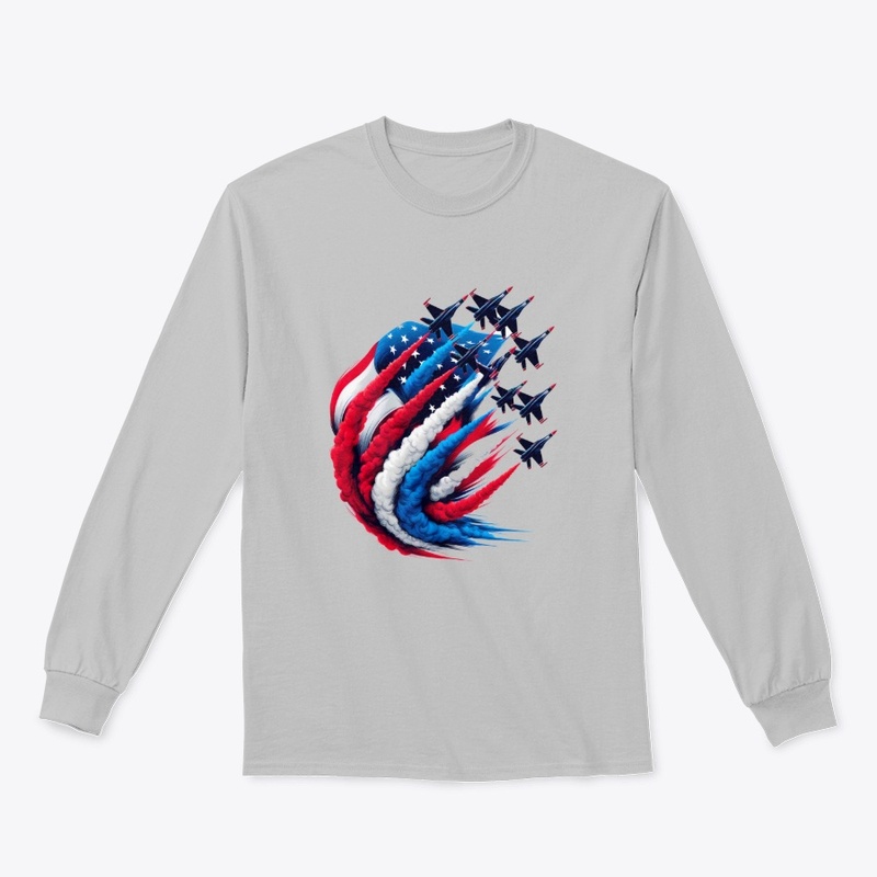 Red White Blue Jets Patriotic Military