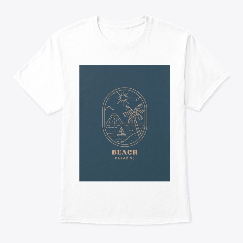 Beach Paradise Blue white T-shirt 