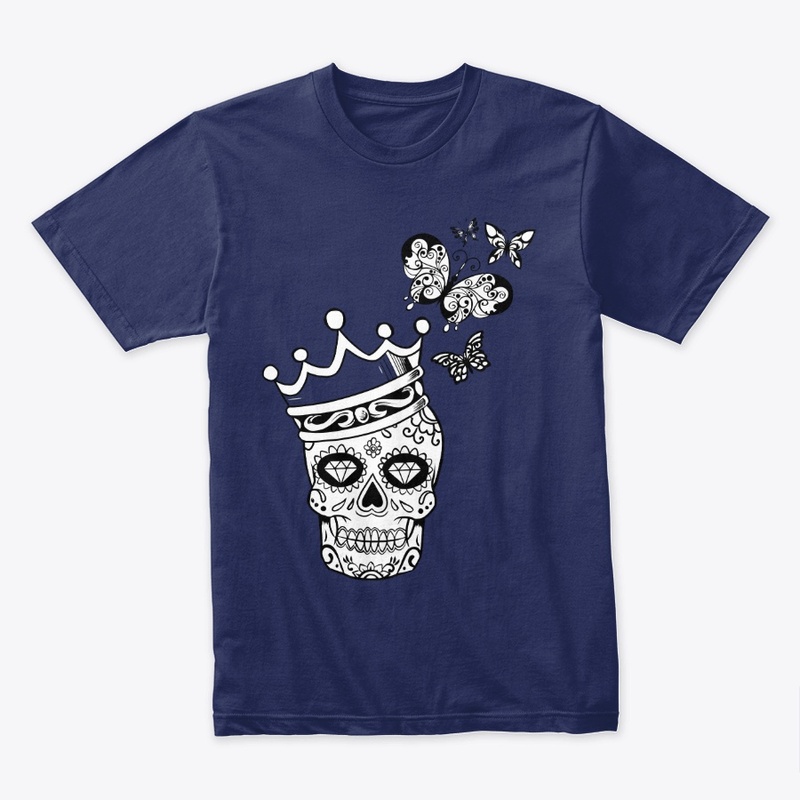BUTTERFLY DIAMOND EYE KING SKULL TSHIRT