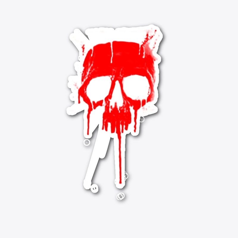 Classic Metal Graffiti Skull - Dripping