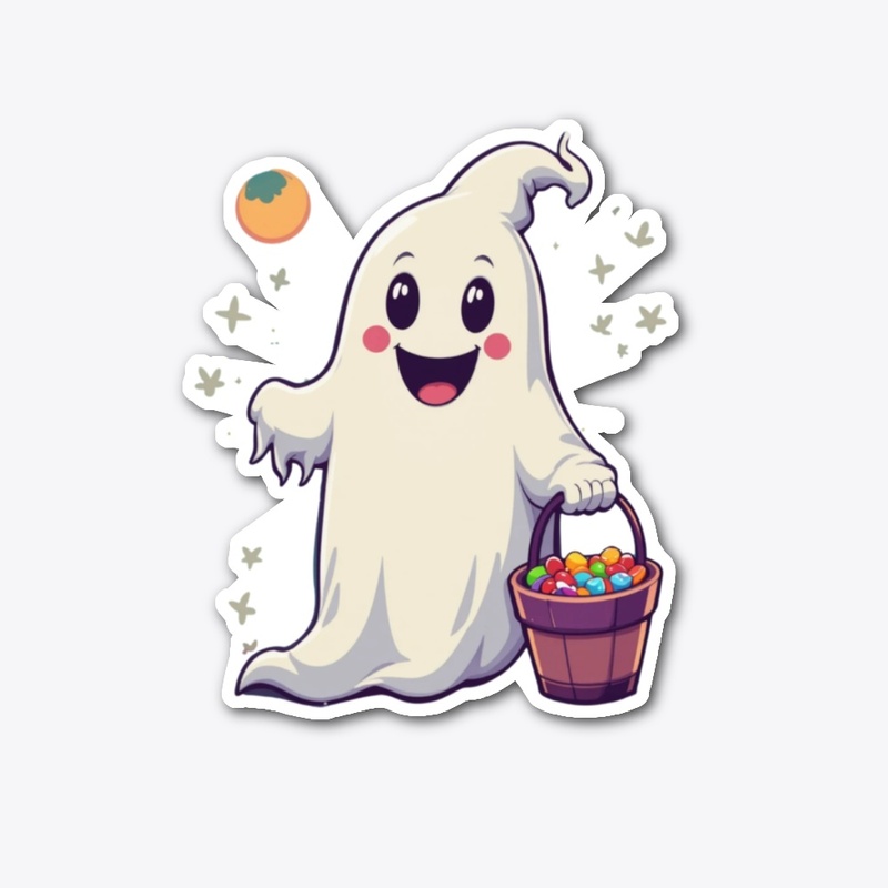 Funny Cartoon Ghost Halloween Tee