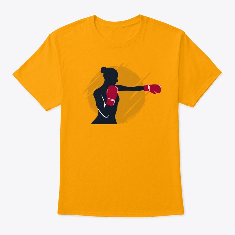 Boxing girl silhouette