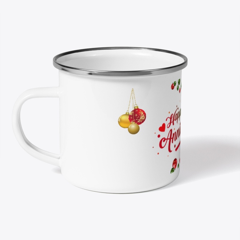 Amazing aniversary design on drinkware
