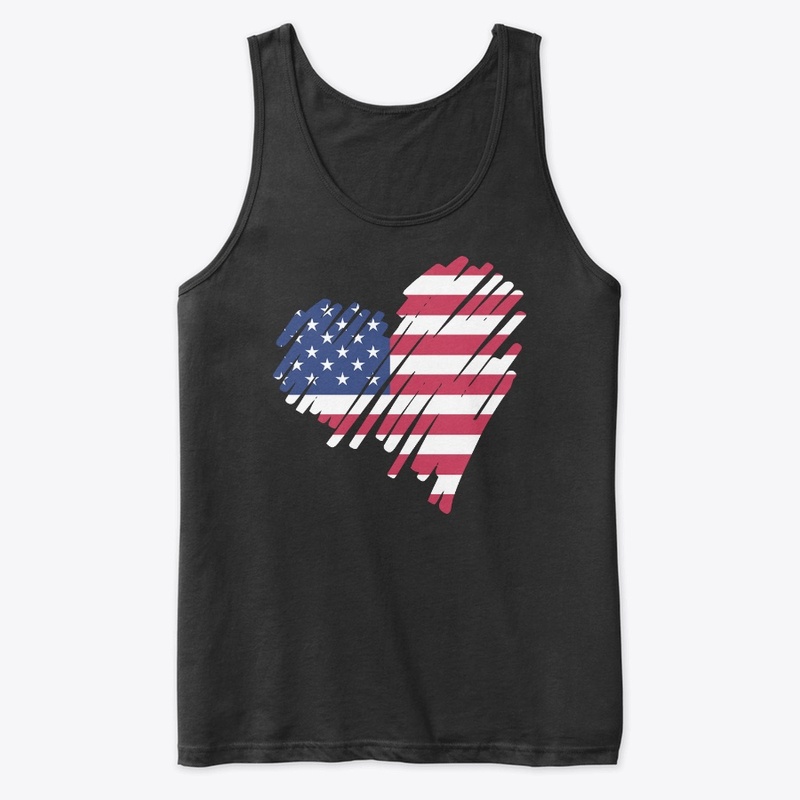 Heart American Flag 4th of July