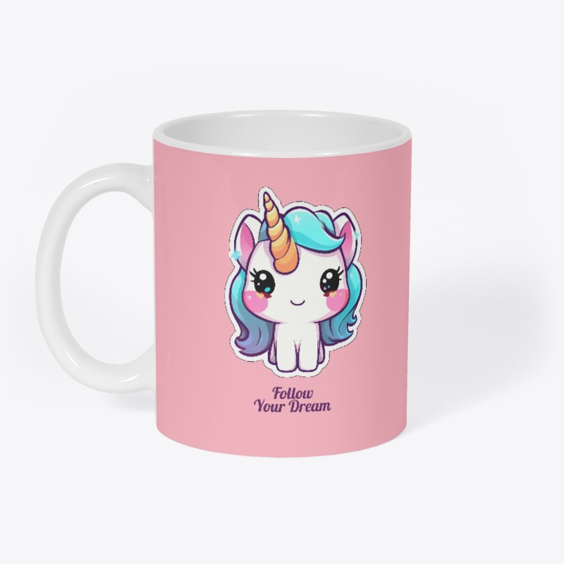 Unicorn Quote Mug – “Follow Your Dreams"