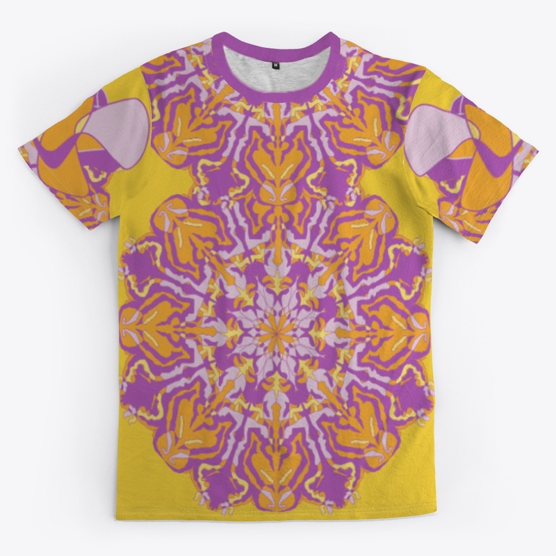 T shirt:Yellow & purple pattern