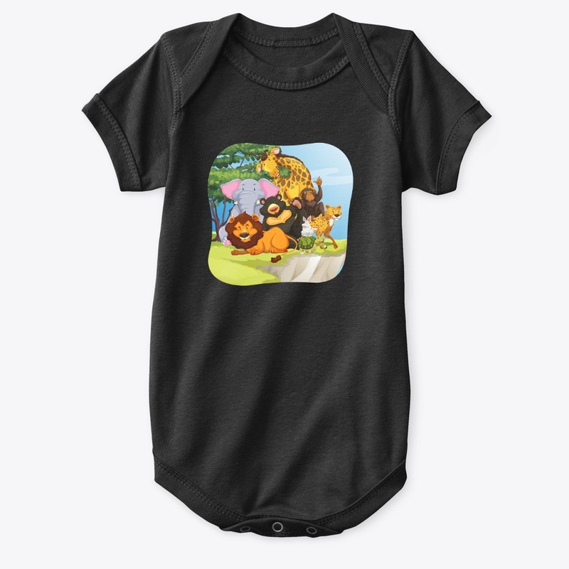 Kids Colorful Wildlife Graphic Tshirt