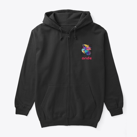 Pride Month Fish.  Black T-Shirt Front