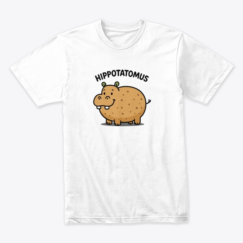 Cartoon of a Potato Shape Hippopotamus
