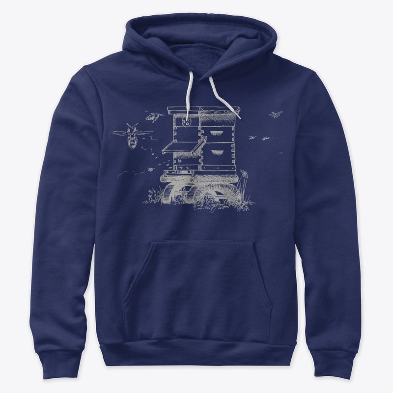 Honey Bee Hive on Dark Hoodie Oirginal