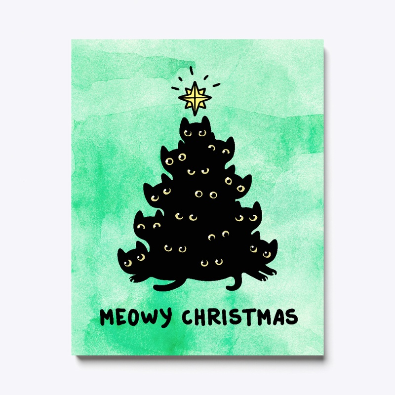 Meowy Christmas Canvas Print
