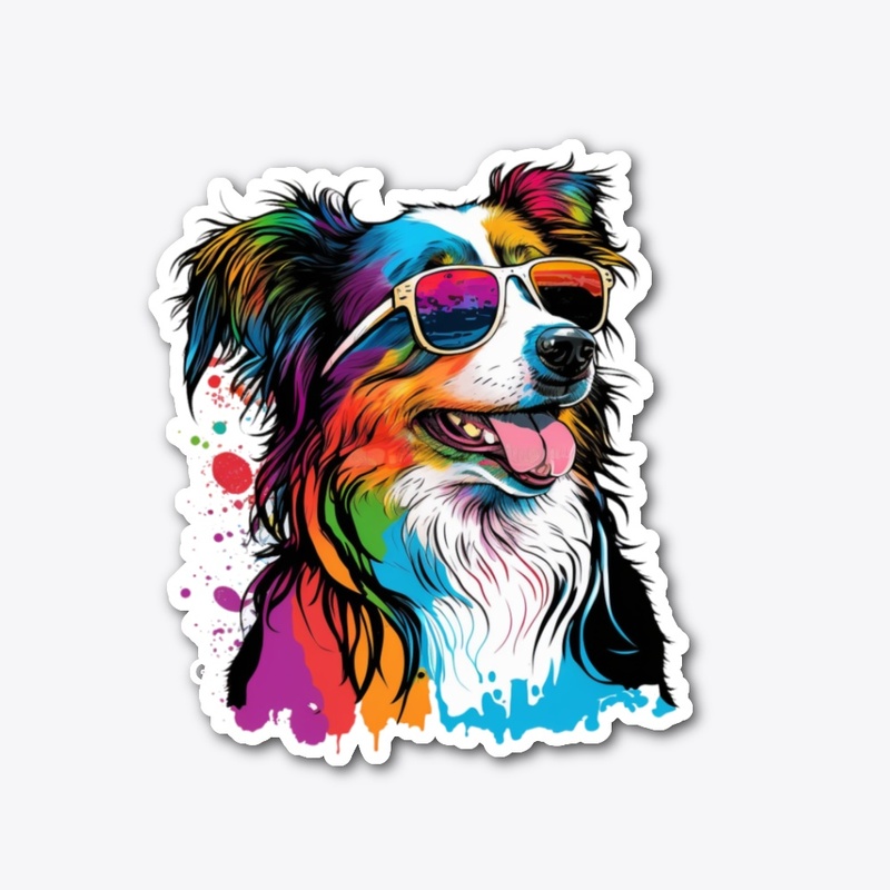 Happy dog wearing sunglasses 4