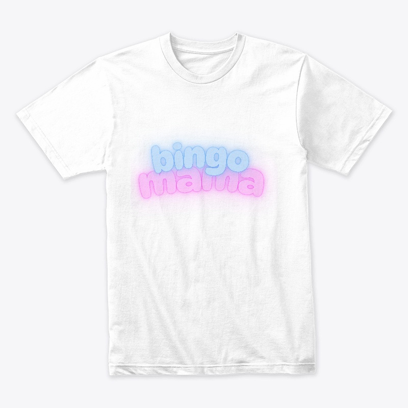 Bingo Mama gamiing blue and pink letters