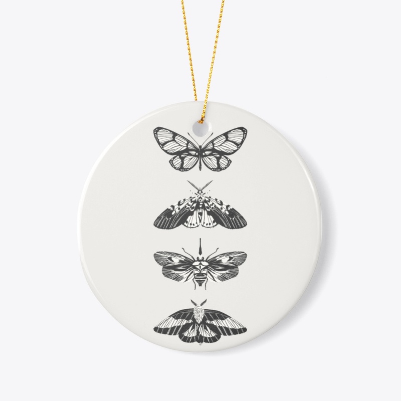 Silent Wings – Black Ink Moth Design