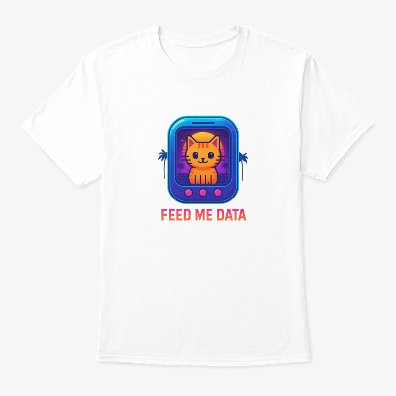 Retro Vaporwave Pixel Cat – Feed Me Data