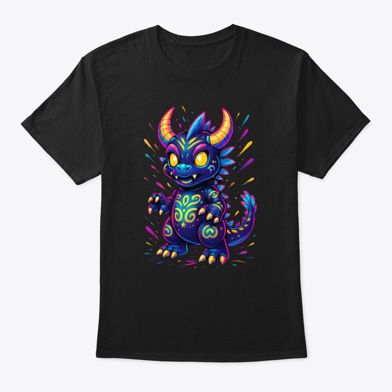 Neon Baby Dragon Fantasy Art