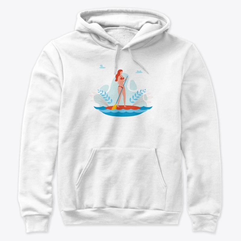 SUP paddle board woman illustration