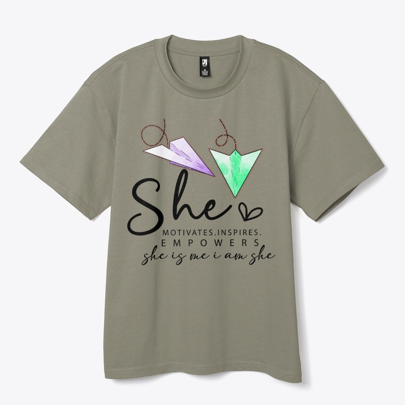  Empowered She Origami Quote Tee